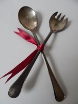 BEAUTIFUL SILVERPLATE FORK AND SPOON SALAD SERVING SET - MADE IN ITALY -... - £8.66 GBP