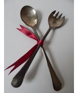 BEAUTIFUL SILVERPLATE FORK AND SPOON SALAD SERVING SET - MADE IN ITALY -... - $14.84 CAD