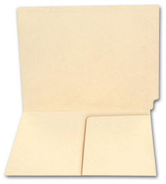 End Tab Half Pocket Manila Folder, 11 pt, No Fastener - $42.82