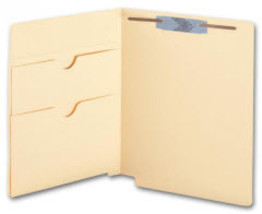 End Tab Twin Pocket Folder, 11 pt, One Fastener - $79.80