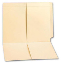 End Tab Folders, Manila, 11pt, 2 Half Pocket, No Fastener - $29.65