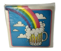 Mug Beer Rainbow Cocktail Napkin 24 Count Vintage New Pride Barware Drinks Party - £6.08 GBP