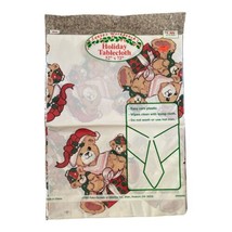 Vintage 1991 Santa’s Workbench Holiday Tablecloth Christmas Bears 52” X ... - £11.79 GBP