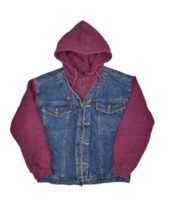 Vintage Ash Creek Trading Jacket Mens S Denim Hoodie Double Coat Sweatshirt - £29.56 GBP