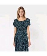 Dressbarn Blue Print Dress 12 Stretch - £25.16 GBP