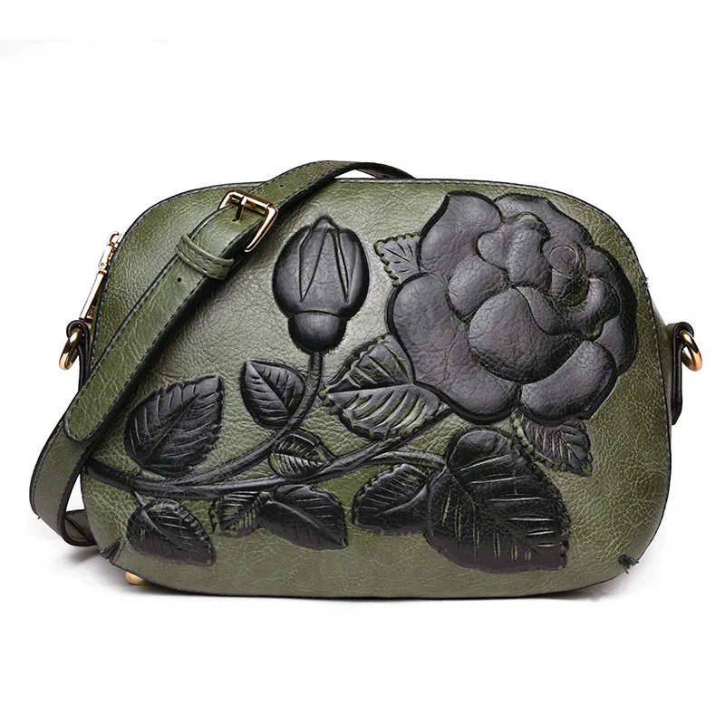 Chinese Style Vintage 3D Rose Flower Small Bags For Women Handbags Women Bags De - £39.51 GBP