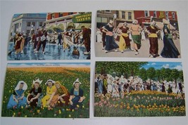 4 vintage Tulip Time Holland MI.Mich.linen postcards - £6.67 GBP