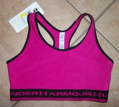 womens under armour sports bra nwt size medium 34-36 pink black - $16.24
