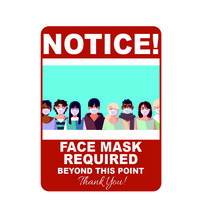 (2) Notice Face Mask Required High Quality Washable Decals - Design 4 - $6.88