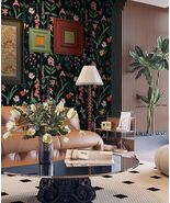 Dimoon 236x16.1 Floral Peel and Stick Wallpaper Black Green Waterproof - $275.41 MXN