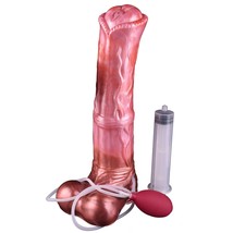 Suction Muilti Color Big Long Ribbed Horse Dildo Squirting Dildo with Suction Ba - £132.63 GBP