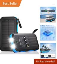 Portable Solar Charger Power Bank 20,000mAh with Fast Charging &amp; Dual Fl... - $59.35