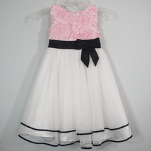 Fancy Dressy Spcecial Occasion Formal Dress Pink Black White Satin Tulle girls 6 - £12.59 GBP