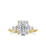Lab Grown 1.00 CT&#39;s Oval Cut D VVS2 CVD Diamond Ring Solitaire 14k Yello... - $1,490.88 CAD