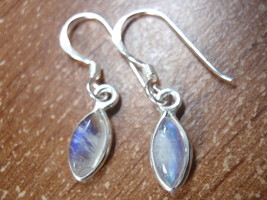 Very Small Blue Moonstone Marquise 925 Sterling Silver Dangle Earrings  - £7.18 GBP