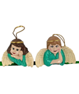 Anthropomorphic Christmas Ornaments Angels Hand Painted Made In USA - £27.25 GBP