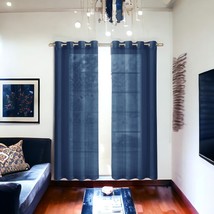 Set of Two 84&quot;  Blue Solid Modern Window Panels - $3,073.78 MXN
