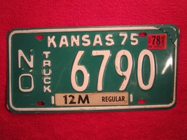 License Plate Truck Tag 1975 Kansas No 6791 [Z94] - £6.88 GBP