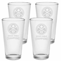 Set - Denver Nuggets Champions 2023 Pint Beer Glasses Etched Tumblers Drinkware - £33.10 GBP+