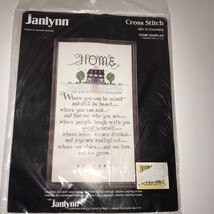 New Janlynn Counted Cross Stitch Kit #64-12 Home Sampler  10&quot; x 18&quot; - $16.28