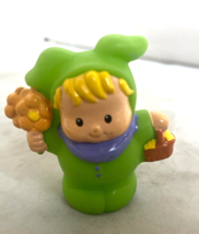 2002 Fisher-Price Little People Baby Boy Green Easter Bunny Figure Basket - £6.93 GBP
