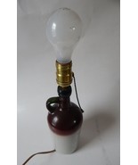 Vintage Pottery Ceramic Bottle Table Lamp with &quot;N&quot; mark at bottom Works ... - $25.72 CAD