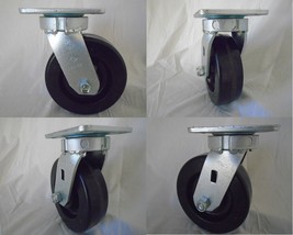 6&quot; x 2&quot; Swivel Caster Kingpinless Phenolic Wheel 1200 lb Tool Box (4) - £93.44 GBP