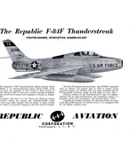 Republic F-84F Thunderstreak- Republic Aviation, Farmingdale, L.I. , N.Y. - $57.11 MXN