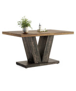 47 Inches Wooden Dinner Table for Dining Room, Living Room (Rustic Brown... - $13,684.18 MXN