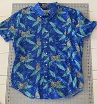 Men&#39;s Abercrombie &amp; Fitch Hawaiian Camp Shirt Pineapples XL Blue - $14.99