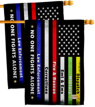 First Responders No One Fights Alone - Impressions Decorative 2 pcs House Flags  - £47.16 GBP