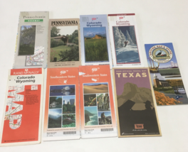 USA travel map roadmap lot PA Colorado Wyoming Texas Southwest states Maryland - $19.75