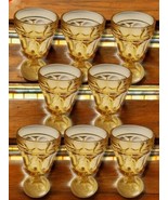 Vintage Anchor Hocking Fairfield Amber Glass Goblets Honey Gold Yellow S... - £51.85 GBP