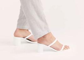 JEFFREY CAMPBELL Slide Sandals Sz.9 White Shine - £31.25 GBP