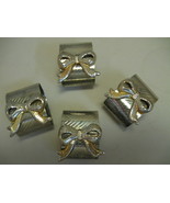 Silver Plate or Tone Napkin Holder Rings With Gold &amp; Silver Color Bows R... - $9.95