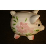 Piggy bank with pink flowers - £5.53 GBP