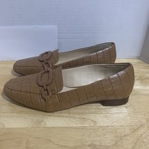 Alex Marie Women’s Flats brown leather loafers with Chain Accent Size 8M... - $23.28