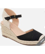 Journee Collection Women&#39;s Ashlyn Espadrilles Wedges Women&#39;s black, Size... - $41.10 CAD