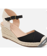 Journee Collection Women&#39;s Ashlyn Espadrilles Wedges Women&#39;s black, Size... - £23.59 GBP