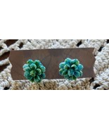 One (1) Pair Fashion Earrings ~ Bluish/Green Flower ~ Studs/Posts ~.50&quot; ... - $275.15 MXN