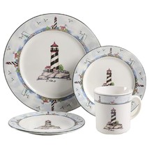 Vintage Nautical Coastal Lighthouse Dinneware Set Discontinued Replacements 4PC - £33.02 GBP