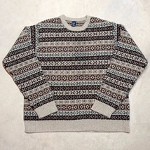 Vintage Gap Lambswool Fair Isle Heavy Knit Crewneck Nordic Sweater - Men... - $29.95