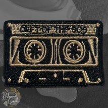 Black and Gold Cassette Iron On Patch Embroidered Craft Applique - $6.88 CAD
