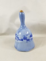Vintage Blue Currier &amp; Ives Bell Porcelain Barn Snow Horse House Trees - £4.62 GBP