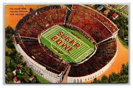 Aerial View Sugar Bowl Stadium New Orleans Louisiana LA Linen Postcard R9 - £3.11 GBP