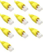 75 Feet Cat6 Ethernet Network Patch Cables Yellow RJ45 m/m (10 Pack) - £283.30 GBP