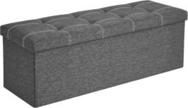 Dark Gray Ulsf077G04 Songmics Ottoman Storage Bench, 35-Gallon, Or Bedroom. - £55.72 GBP