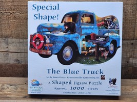SunsOut Shaped Jigsaw Puzzle - THE BLUE TRUCK - 1000 Piece Eco Friendly USA - £15.03 GBP
