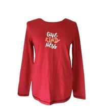 HUE Womens Printed Long Sleeve Top Color Tango Red Size M - $45.00