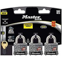 Master Lock Padlock 1 9/16'' Pin Tumbler Keyed Dual Ball Bearing 3Pk - $41.03